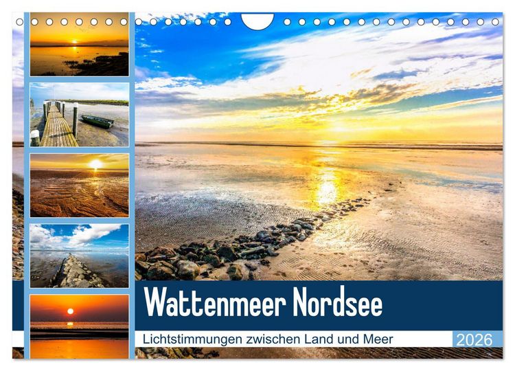 Produktbild: Wattenmeer Nordsee - Lichtstimmungen zwischen Land und Meer (Wandkalender 2026 DIN A4 quer), CALVENDO Monatskalender