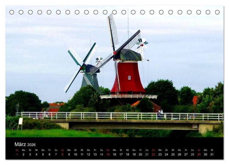 Produktbild: Ostfriesland verzaubert! (Tischkalender 2026 DIN A5 quer), CALVENDO Monatskalender