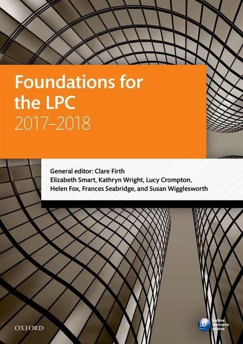 Produktbild: Firth, C: Foundations for the LPC 2017-2018