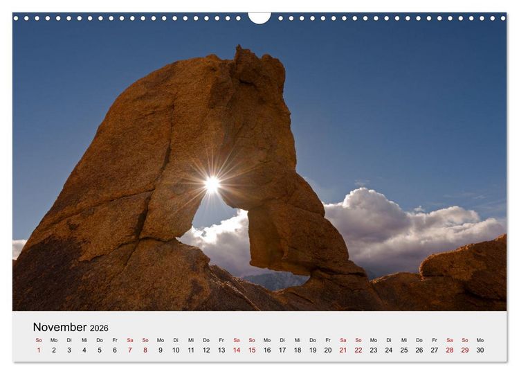 Produktbild: Kalifornien - K&uuml;sten und W&uuml;sten, St&auml;dte und Berge (Wandkalender 2026 DIN A3 quer), CALVENDO Monatskalender