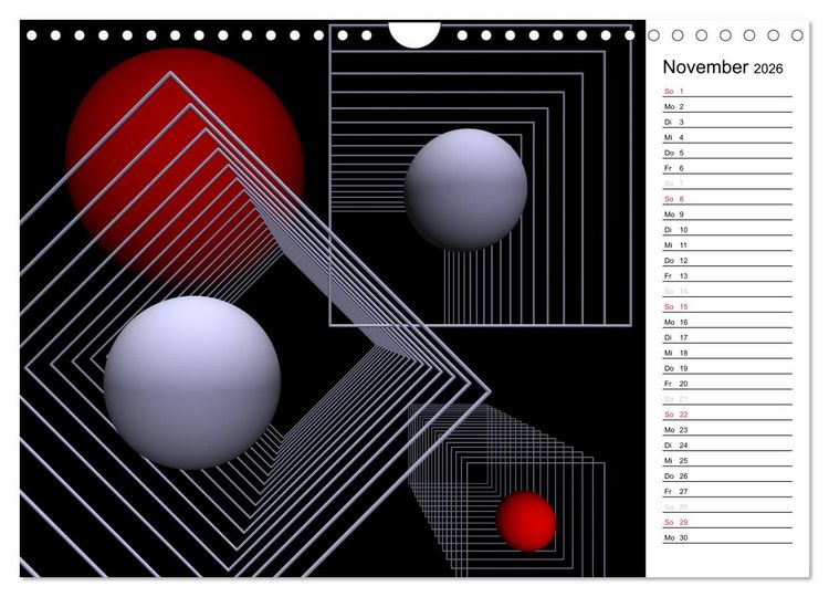 Produktbild: Mit Geometrie durch das Jahr (Wandkalender 2026 DIN A4 quer), CALVENDO Monatskalender