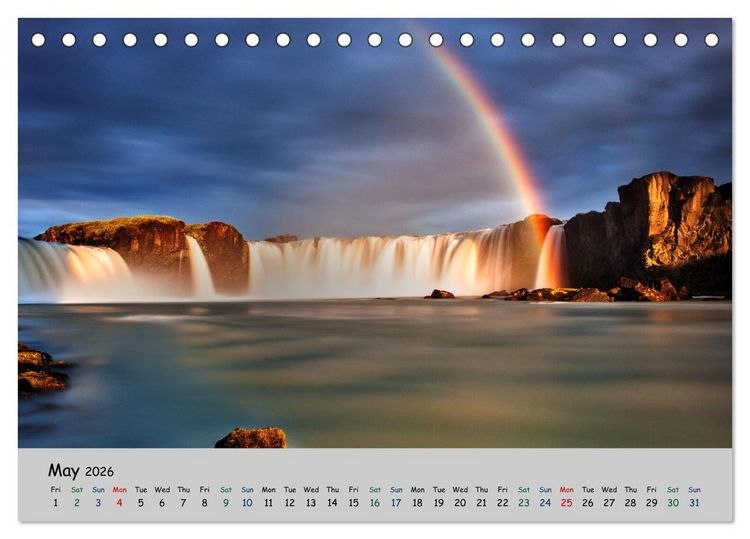 Produktbild: Natural scenery of Iceland (Desk Calendar 2026 DIN A5 landscape), CALVENDO 12 Month DeskCalendar