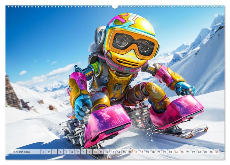 Produktbild: Die Welt der kleinen Robots (Wandkalender 2026 DIN A2 quer), CALVENDO Monatskalender