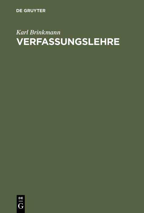 Produktbild: Verfassungslehre