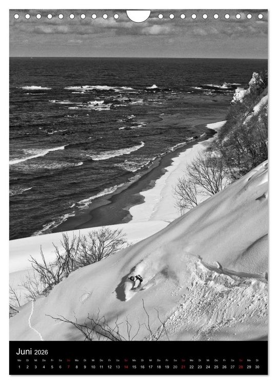 Produktbild: Monochrome Ski (Wandkalender 2026 DIN A4 hoch), CALVENDO Monatskalender