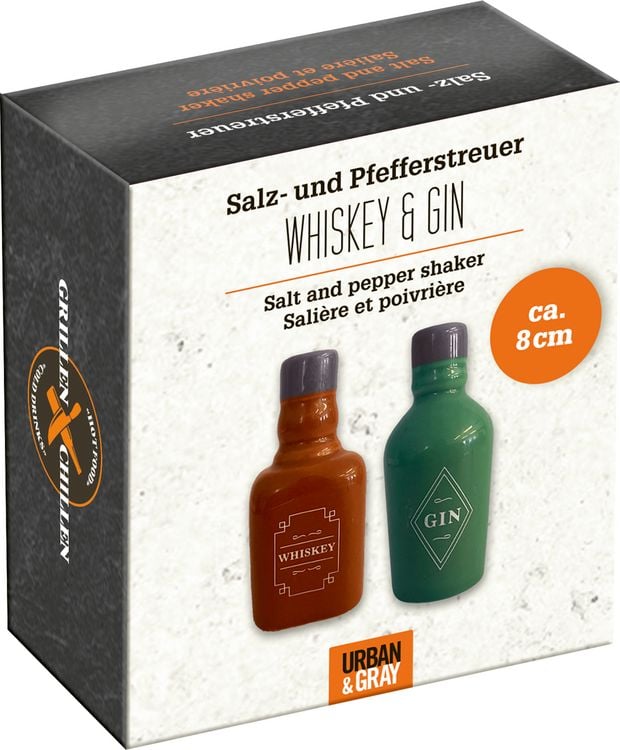 Produktbild: Salz- & Pfefferstreuer WHISKEY&GIN - Urban&Gray