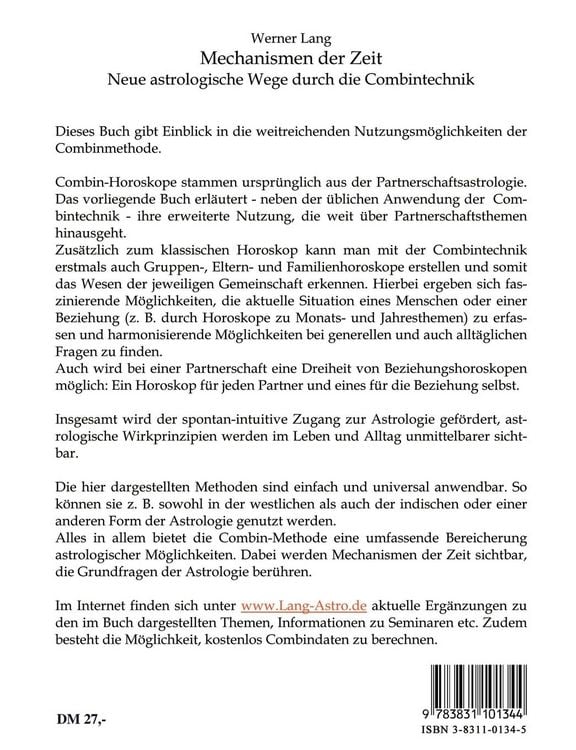 Produktbild: Mechanismen der Zeit - Neue astrologische Wege durch die Combintechnik
