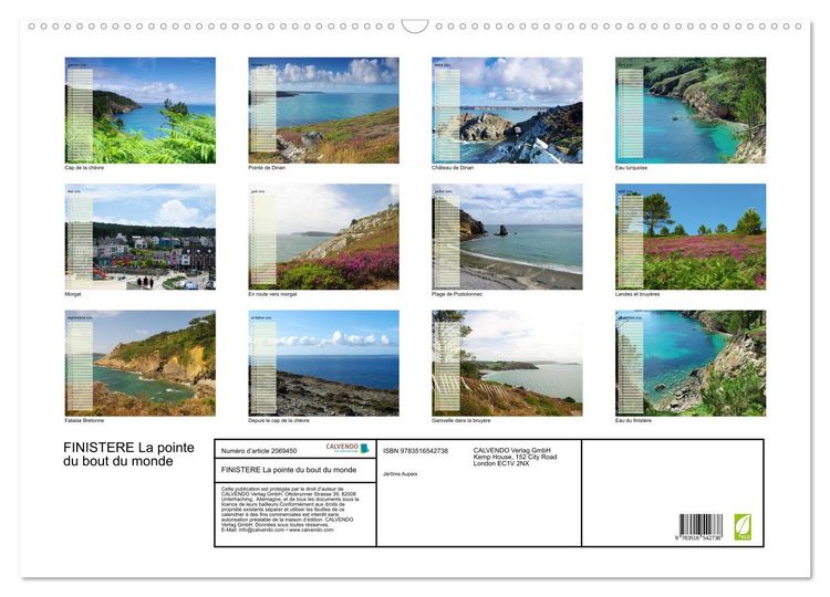 Produktbild: FINISTERE La pointe du bout du monde (Calendrier mural 2026 DIN A2 vertical), CALVENDO calendrier mensuel