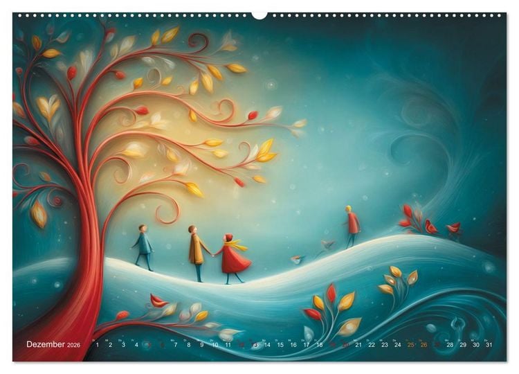 Produktbild: Naive Farbwelten (hochwertiger Premium Wandkalender 2026 DIN A2 quer), Kunstdruck in Hochglanz