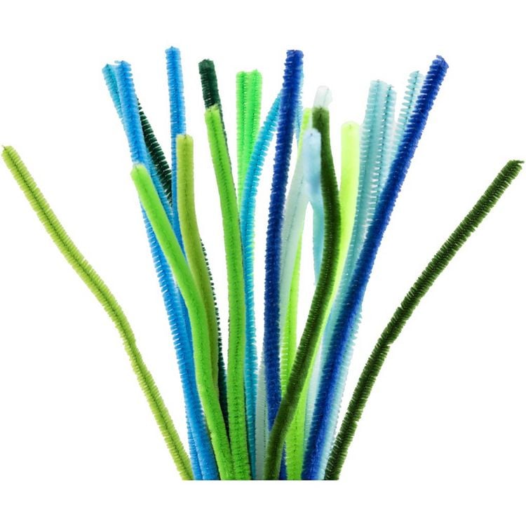 Produktbild: Creativ Company Chenilledraht, L 30 cm, Dicke 6 mm, sortiert Farben, 25 Stk sortiert