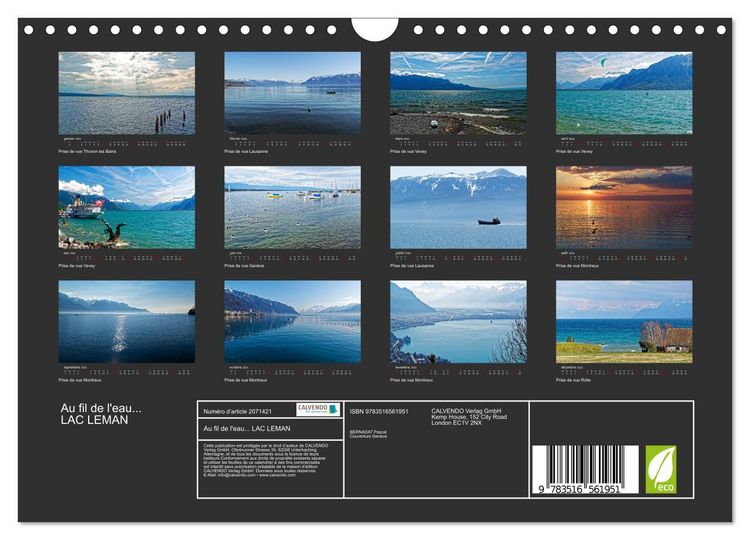 Produktbild: Au fil de l'eau... LAC LEMAN (Calendrier mural 2026 DIN A4 vertical), CALVENDO calendrier mensuel