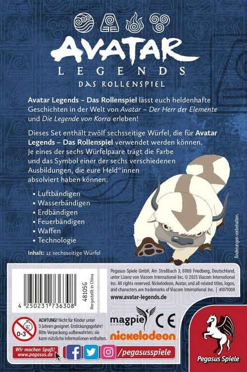 Produktbild: Avatar Legends - Das Rollenspiel: W&uuml;rfelset