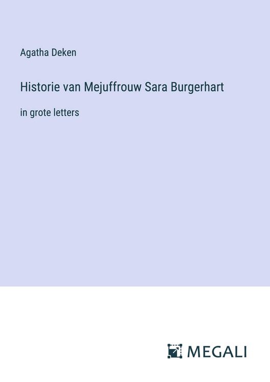 Produktbild: Historie van Mejuffrouw Sara Burgerhart