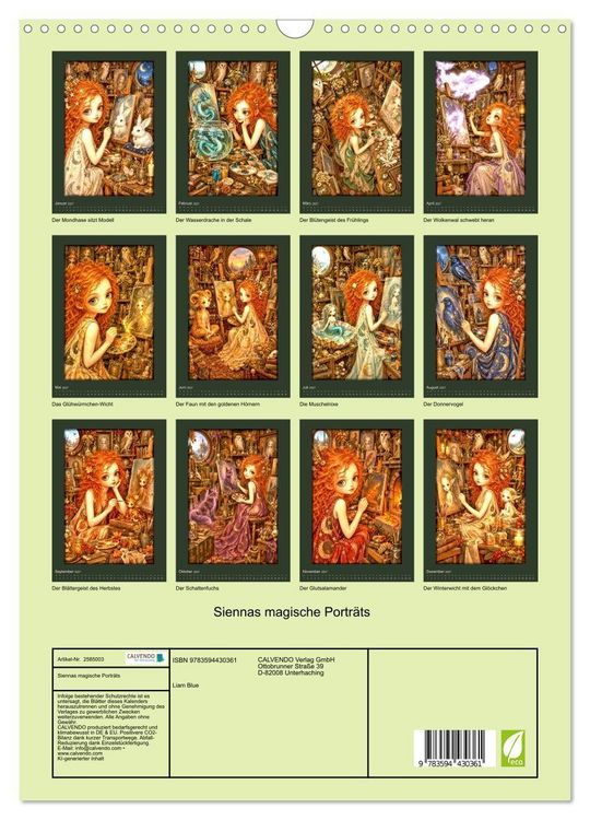 Produktbild: Siennas magische Portr&auml;ts (Wandkalender 2027 DIN A3 hoch), CALVENDO Monatskalender