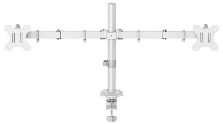 Produktbild: Hama Monitor-Tischhalterung 2 Display(s) 88,9 cm (35") Wei&szlig; H&ouml;henverstellbar, Schwenkbar, Rotierbar, Neigbar