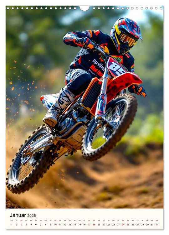 Produktbild: Kickstart the Year - Dirt, Speed und Adrenalin (Wandkalender 2026 DIN A3 hoch), CALVENDO Monatskalender