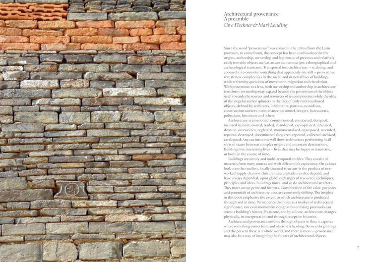 Produktbild: Provenance in Architecture