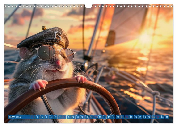 Produktbild: Der tierisch Skipper-Kalender (Wandkalender 2026 DIN A3 quer), CALVENDO Monatskalender
