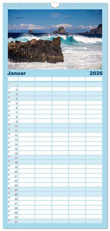 Produktbild: Familienplaner 2026 - Kanarische Inseln - El Hierro mit 5 Spalten (Wandkalender, 21 x 45 cm) CALVENDO