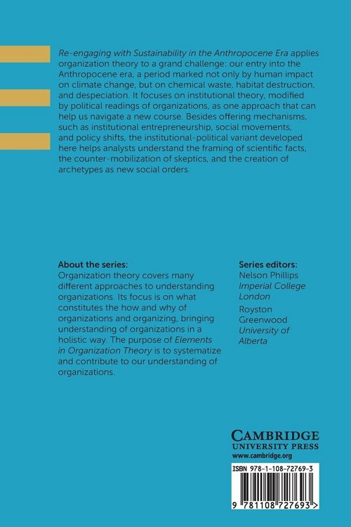 Produktbild: Re-engaging with Sustainability in the Anthropocene Era