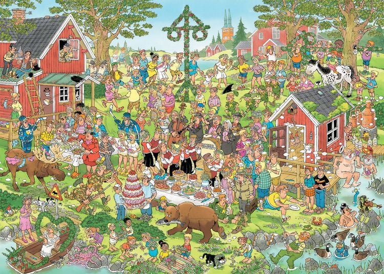 Produktbild: Jumbo 1110100617 - Jan van Haasteren, Mittsommerfest, Comic-Puzzle, 1000 Teile