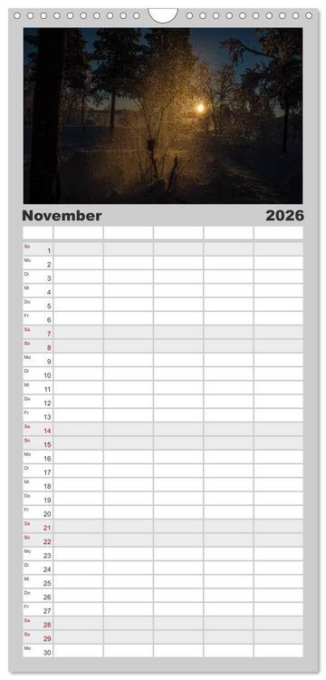 Produktbild: Familienplaner 2026 - Licht des Nordens mit 5 Spalten (Wandkalender, 21 x 45 cm) CALVENDO