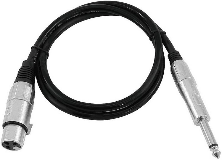 Produktbild: Omnitronic 3022516L XLR Adapterkabel [1x XLR-Buchse 3 polig - 1x Klinkenstecker 6.3 mm (mono)] 0.90 m Schwarz