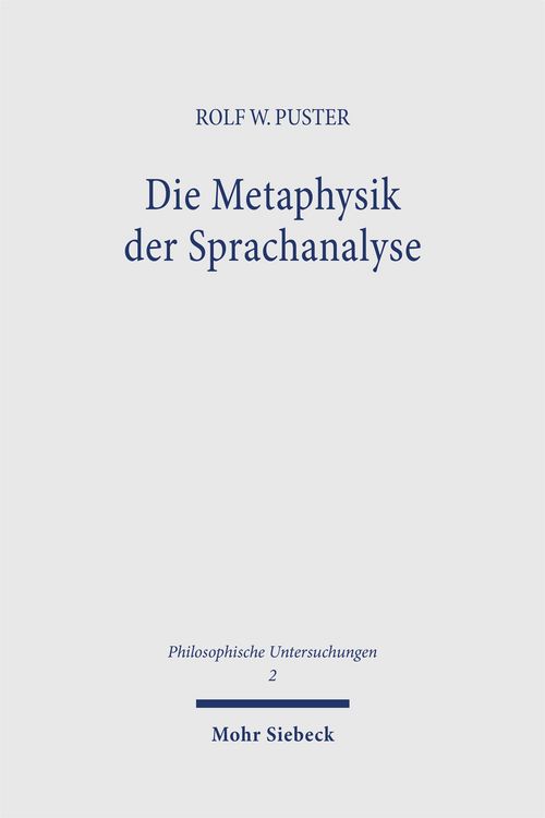 Produktbild: Die Metaphysik der Sprachanalyse