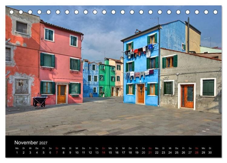 Produktbild: Die bunten H&auml;user von Burano (Tischkalender 2027 DIN A5 quer), CALVENDO Monatskalender