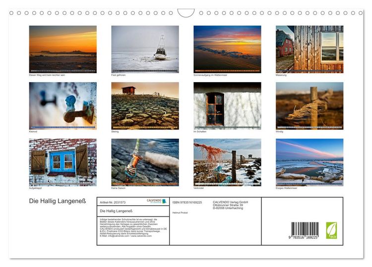 Produktbild: Die Hallig Langene&szlig; (Wandkalender 2026 DIN A3 quer), CALVENDO Monatskalender