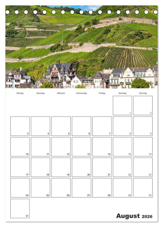 Produktbild: Rheingau Terminplaner (Tischkalender 2026 DIN A5 hoch), CALVENDO Monatskalender
