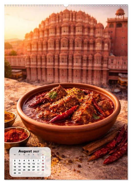 Produktbild: Indien - Eine Schlemmerreise durchs Land der Gew&uuml;rze (Wandkalender 2027 DIN A2 hoch), CALVENDO Monatskalender