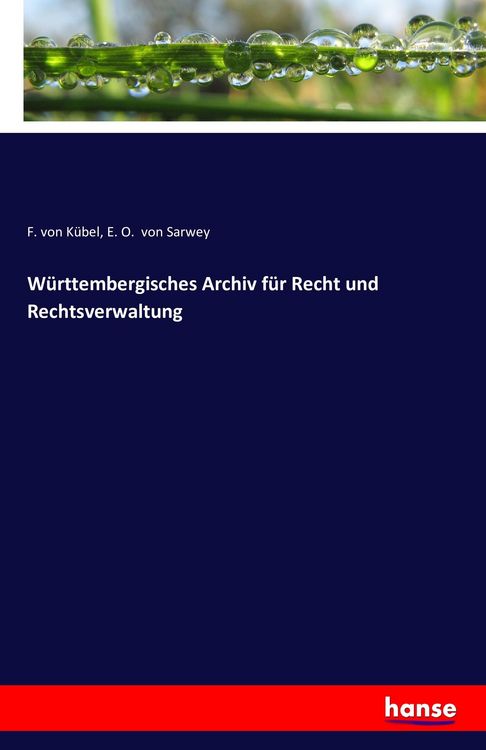 Produktbild: W&uuml;rttembergisches Archiv f&uuml;r Recht und Rechtsverwaltung