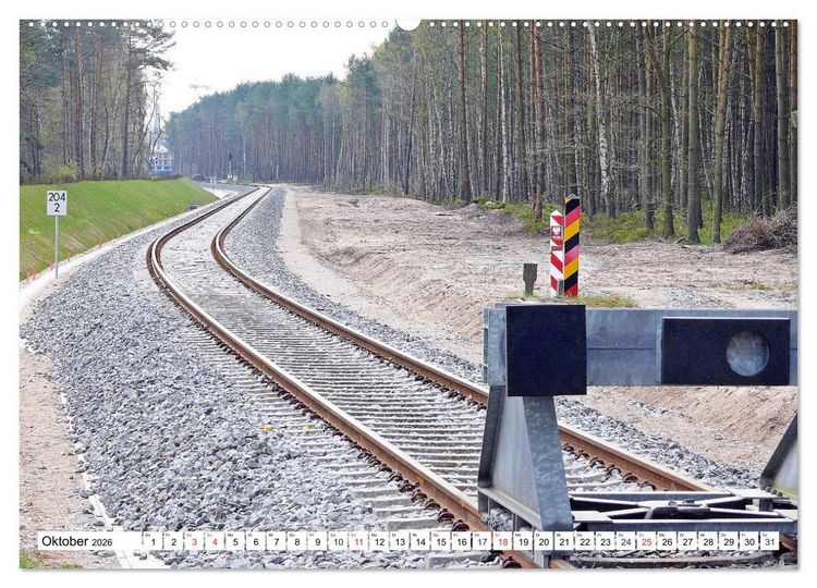 Produktbild: Die Karniner Bahn - Wiederaufbau vor dem Verkehrskollaps? (Wandkalender 2026 DIN A2 quer), CALVENDO Monatskalender