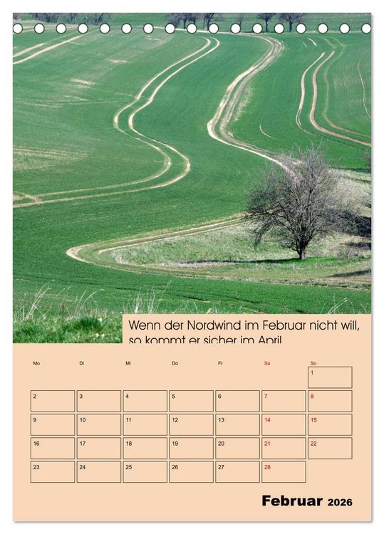 Produktbild: Wetter-Regeln der Bauern (Tischkalender 2026 DIN A5 hoch), CALVENDO Monatskalender
