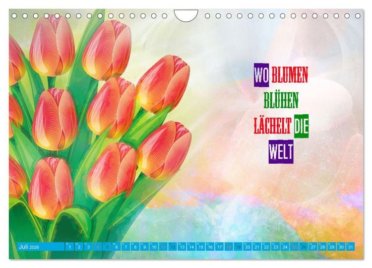 Produktbild: Spr&uuml;che aus dem Leben - Artwork (Wandkalender 2026 DIN A4 quer), CALVENDO Monatskalender