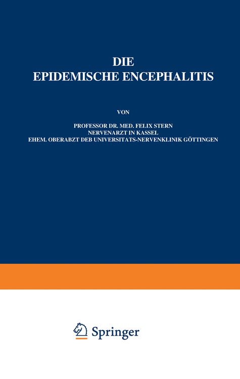 Produktbild: Die Epidemische Encephalitis