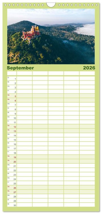 Produktbild: Familienplaner 2026 - Portugal Luftaufnahmen mit 5 Spalten (Wandkalender, 21 x 45 cm) CALVENDO