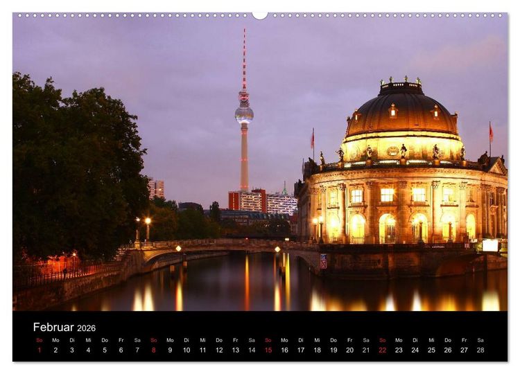Produktbild: BERLIN ZUR BLAUEN STUNDE (hochwertiger Premium Wandkalender 2026 DIN A2 quer), Kunstdruck in Hochglanz