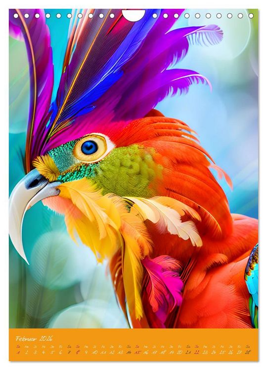 Produktbild: Exotische V&ouml;gel. Zauberhafte Vogelvielfalt mit KI (Wandkalender 2026 DIN A4 hoch), CALVENDO Monatskalender