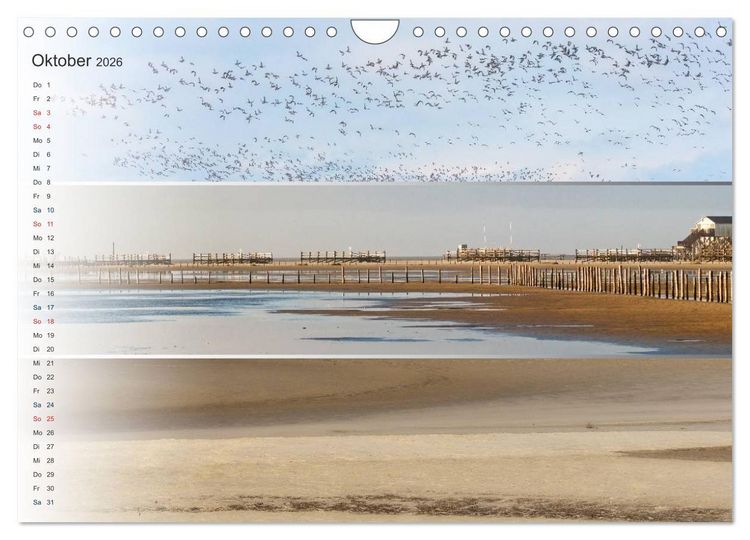 Produktbild: K&uuml;stenstreifen an der Nordsee (Wandkalender 2026 DIN A4 quer), CALVENDO Monatskalender