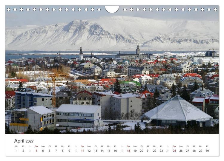 Produktbild: Reykjav&igrave;k 64&deg; 08' N (Wandkalender 2027 DIN A4 quer), CALVENDO Monatskalender