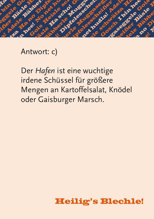 Produktbild: Heiligs Blechle! Schw&auml;bisches Dialekt-Quiz