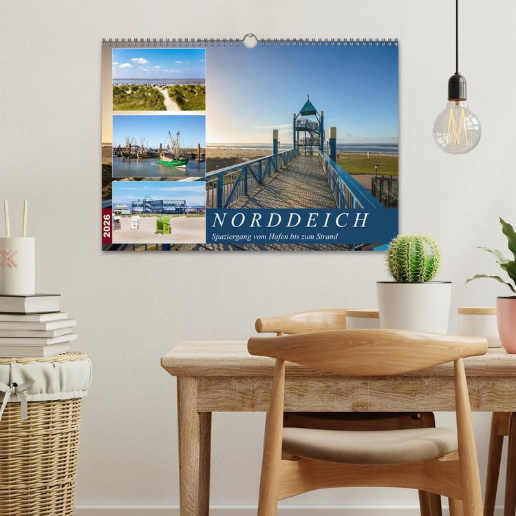 Produktbild: Norddeich Spaziergang vom Hafen bis zum Strand (Wandkalender 2026 DIN A3 quer), CALVENDO Monatskalender