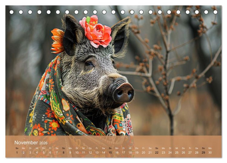 Produktbild: Waldtiere mit Stil. Tierische Trendsetter in der Natur (Tischkalender 2026 DIN A5 quer), CALVENDO Monatskalender