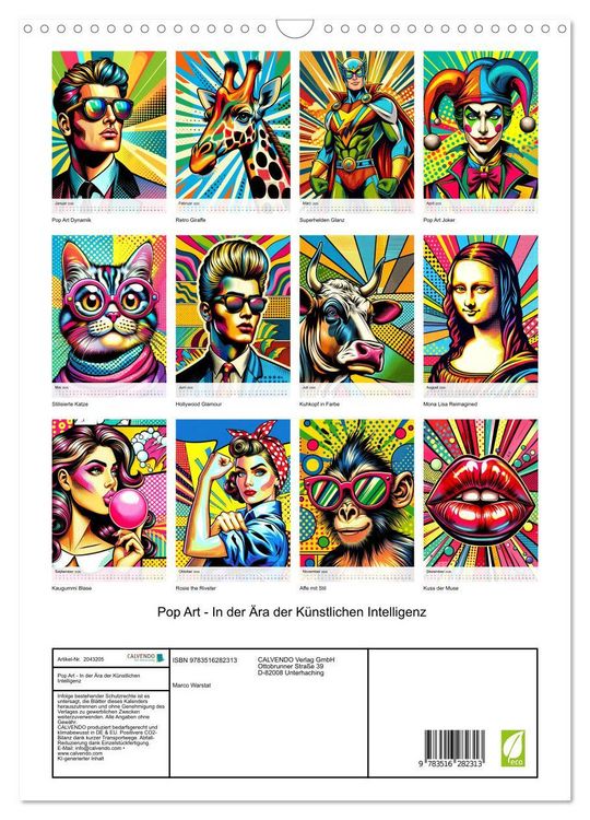 Produktbild: Pop Art - In der &Auml;ra der K&uuml;nstlichen Intelligenz (Wandkalender 2026 DIN A3 hoch), CALVENDO Monatskalender