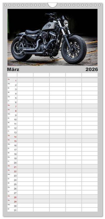 Produktbild: Familienplaner 2026 - Best of Custom- and Showbikes mit 5 Spalten (Wandkalender, 21 x 45 cm) CALVENDO