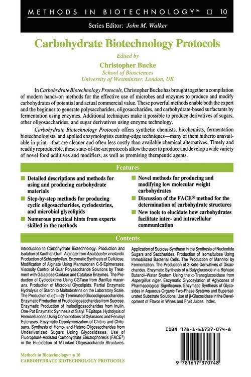 Produktbild: Carbohydrate Biotechnology Protocols