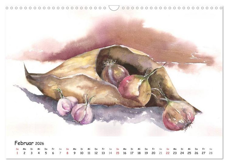 Produktbild: Gem&uuml;se Aquarelle (Wandkalender 2026 DIN A3 quer), CALVENDO Monatskalender