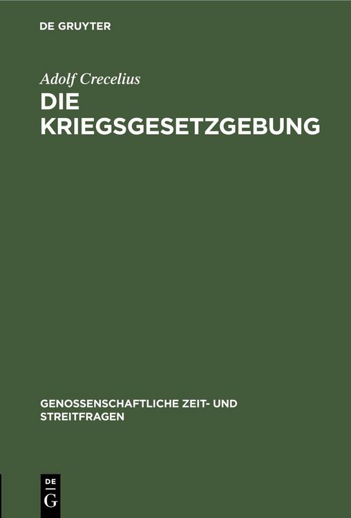 Produktbild: Die Kriegsgesetzgebung